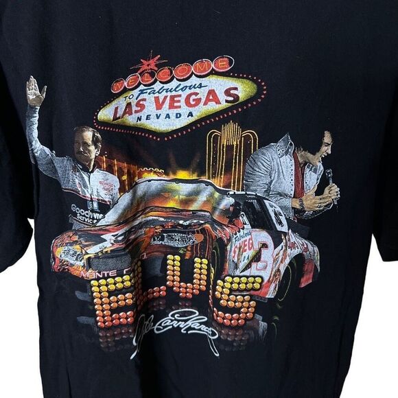 VTG NASCAR Dale Earnhardt Elvis Presley Las Vegas T Shirt Large - Picture 2 of 6